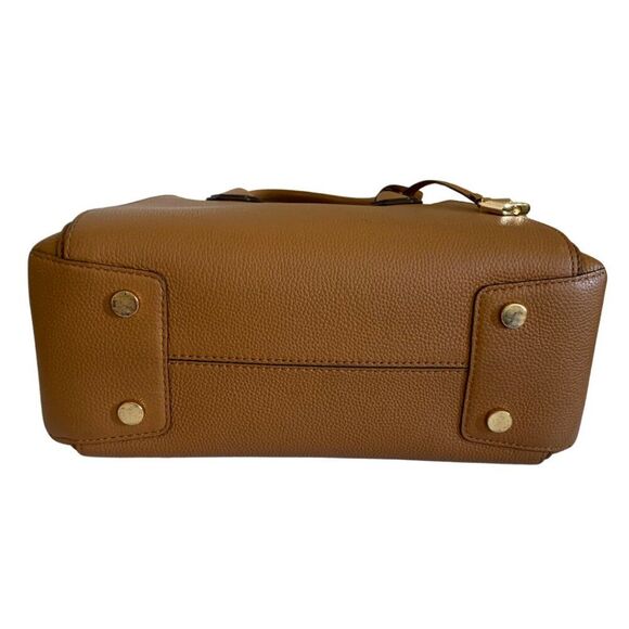 Michael Kors Brown Leather Satchel Bag with lock charm - Picture 8 of 14